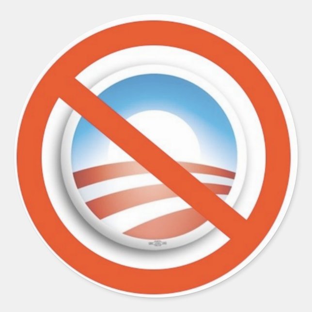 NOBAMA CLASSIC ROUND STICKER (Front)