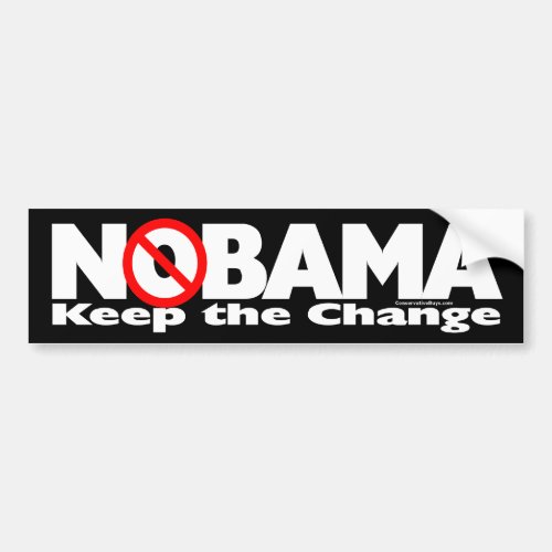 NoBama Keep the change Bumper Sticker