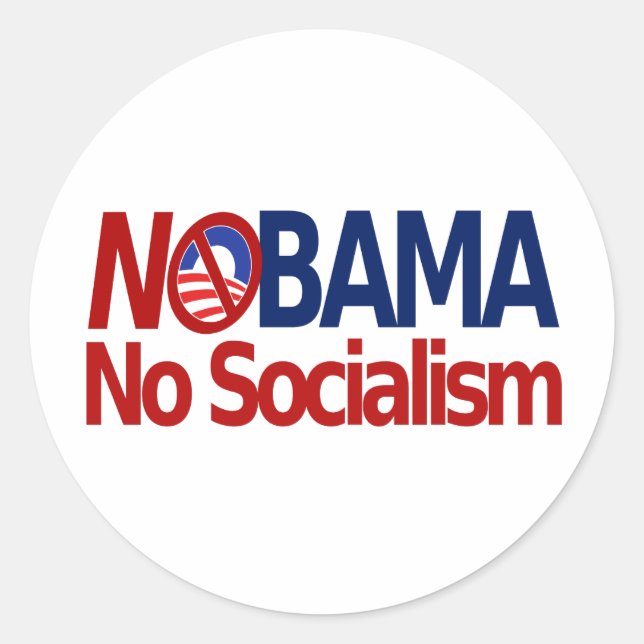 NOBAMA no socialism Classic Round Sticker (Front)