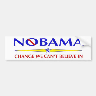 NoBama obama change bumper sticker