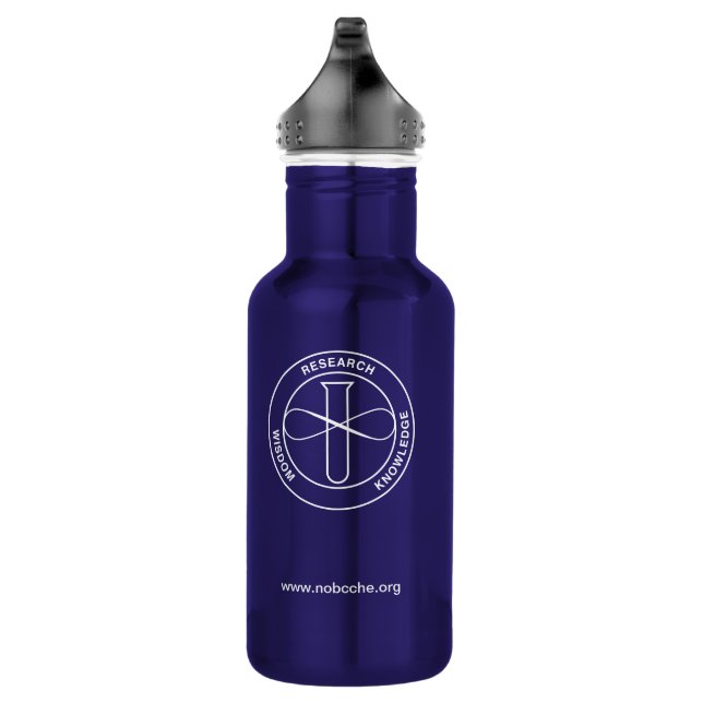 NOBCChE White Logo Stainless Steel Water Bottle (Right)