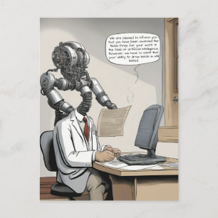Nobel prize artificial intelligence ai cartoon postcard