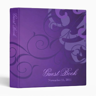 Nobel Purple Scroll Purple Guest Book Binder