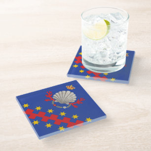 Nobile Contrada del Nicchio (Seashell) Glass Coaster