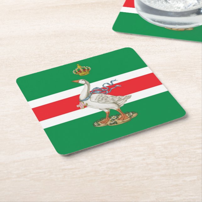 Nobile Contrada dell' Oca (Goose) Palio Square Paper Coaster (Angled)