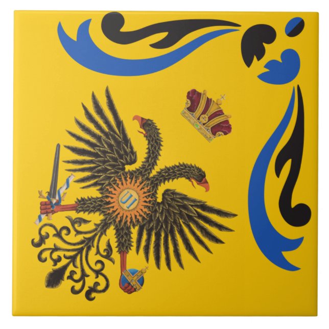 Nobile Contrada dell'Aquila Palio di Siena (Eagle) Ceramic Tile (Front)