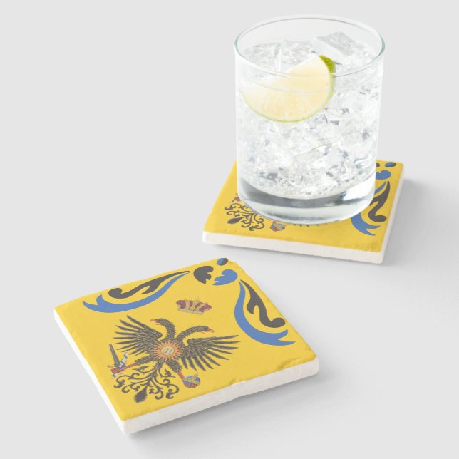 Nobile Contrada dell'Aquila Palio di Siena (Eagle) Stone Coaster (Side)