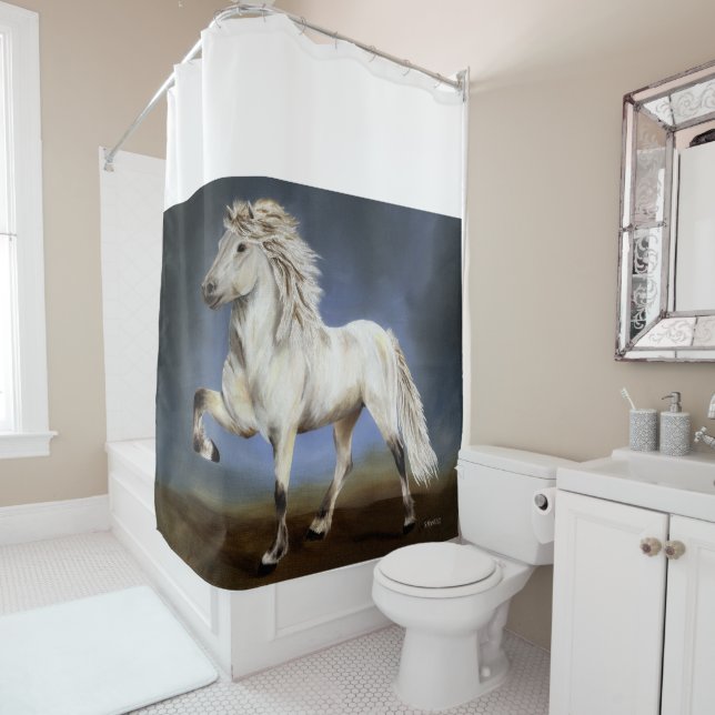 Nobility Icelandic Horse Shower Curtain (In Situ)