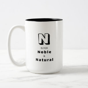 Noble and Natural N - Personalized Luxury Praise Two-Tone Coffee Mug