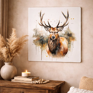 Noble Antlers: Woodland Elk Watercolor Art