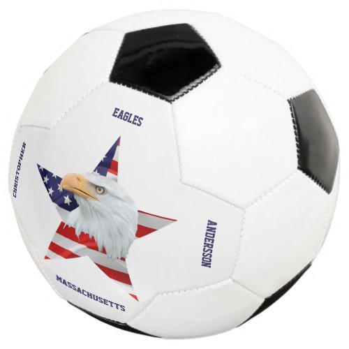 Noble Bald Eagle The American Flag Star Soccer Ball