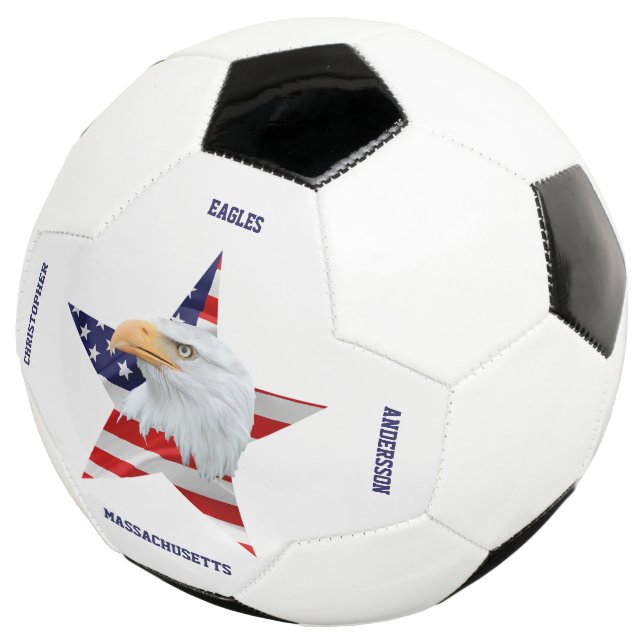 Noble Bald Eagle, The American Flag, Star Soccer Ball (Three Quarter)