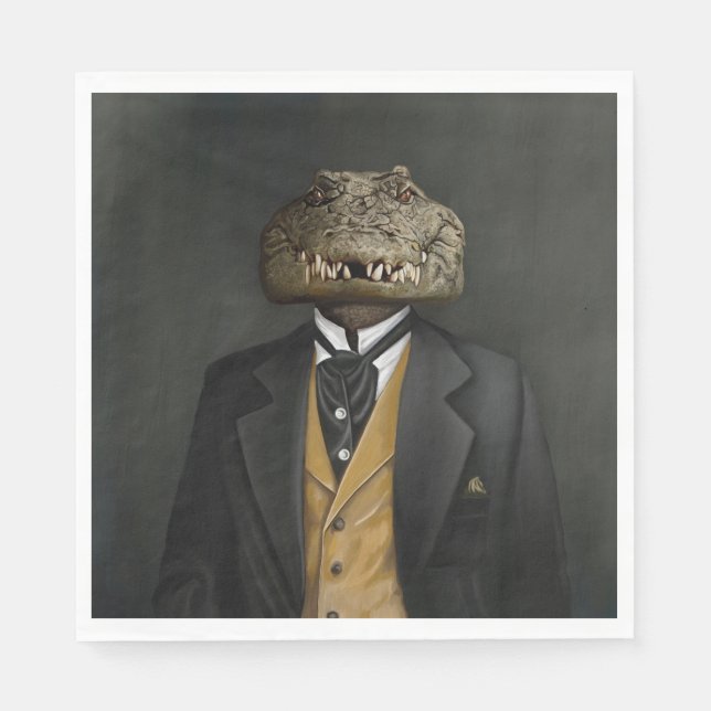 Noble Beasts - Dandy Crocodile  Napkins (Front)