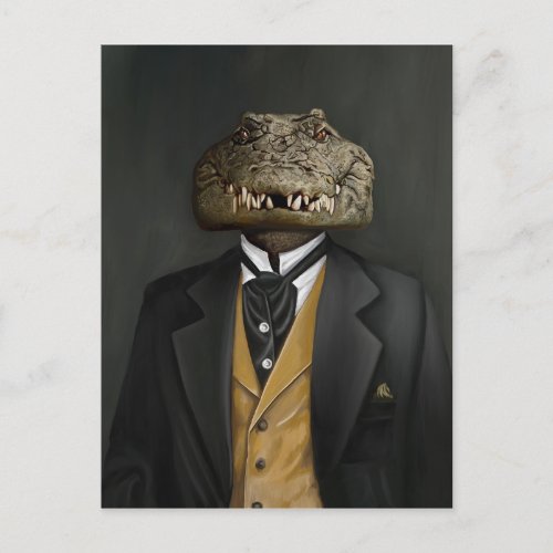 Noble Beasts _ Dandy Crocodile Postcard