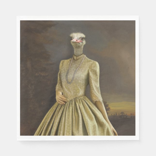 Noble Beasts - Dandy Ostrich  Napkins (Front)