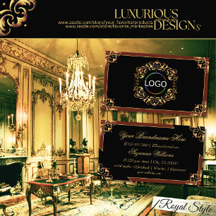 Noble Black Brown Gold with Logo Impressive Business Card