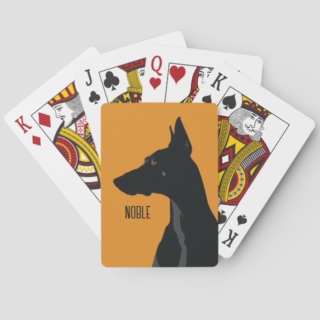 Noble Black Doberman Poker Cards (Back)
