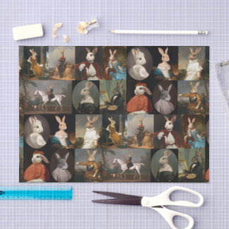 Noble Bunnies Portrait Collection Decoupage Tissue Paper