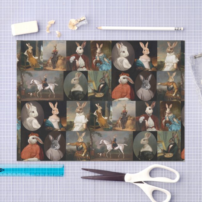 Noble Bunnies Portrait Collection Decoupage Tissue Paper (Craft)