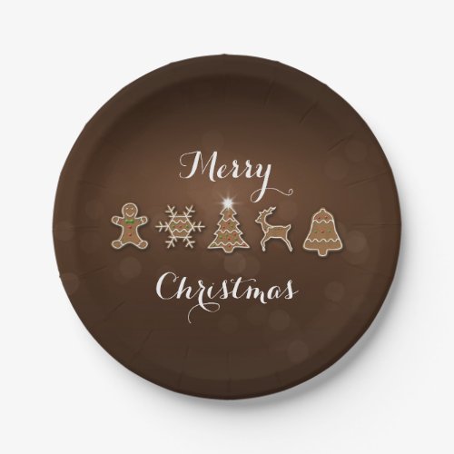 Noble Christmas Gingerbread Cookies Paper Plates