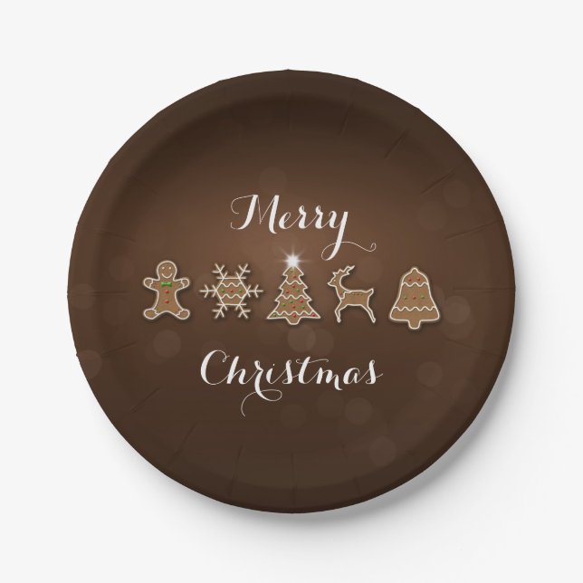 Noble Christmas Gingerbread Cookies Paper Plates (Front)