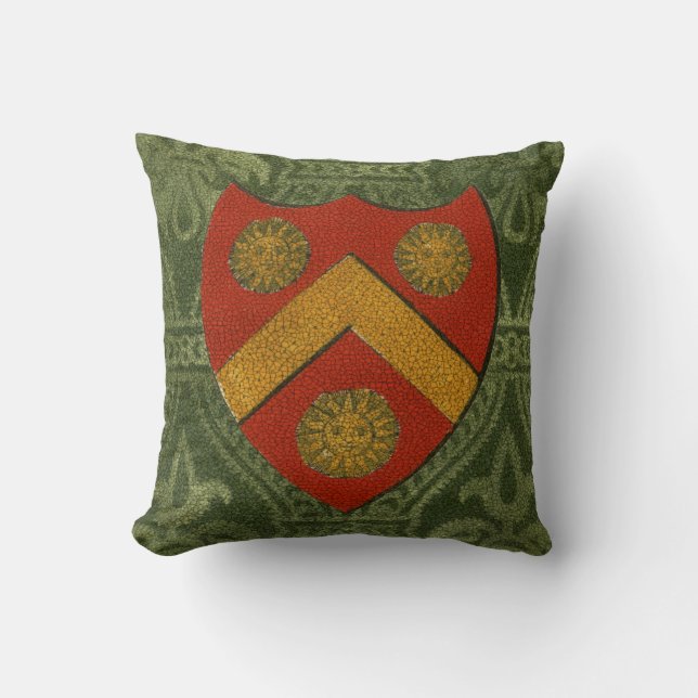 Noble Crest V Throw Pillow (Front)