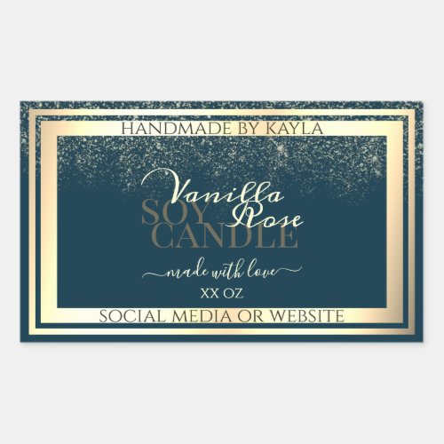 Noble Dark Blue Product Packaging Label Gold Frame