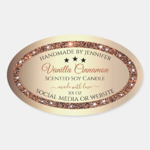 Noble Gold Effect Shimmery Glitter Product Labels