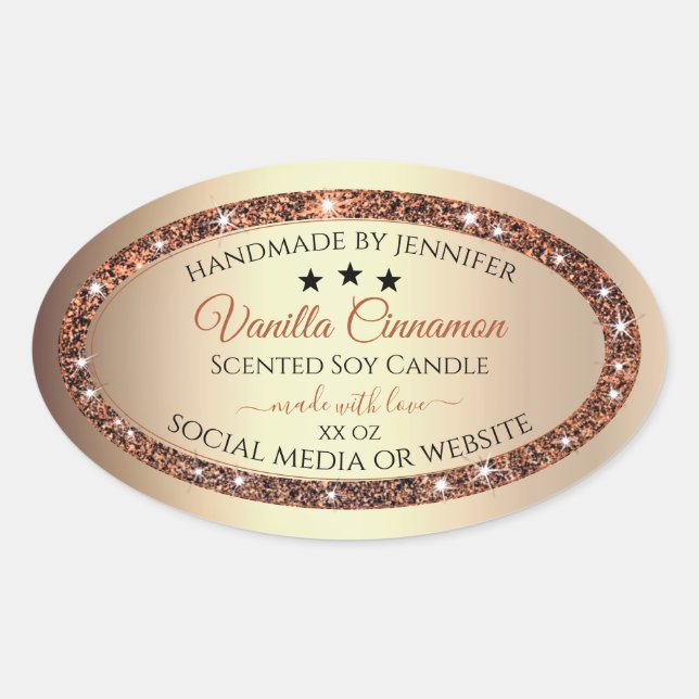 Noble Gold Effect Shimmery Glitter Product Labels (Front)