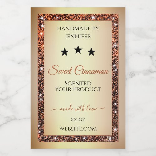 Noble Gold Effect Shimmery Glitter Product Labels