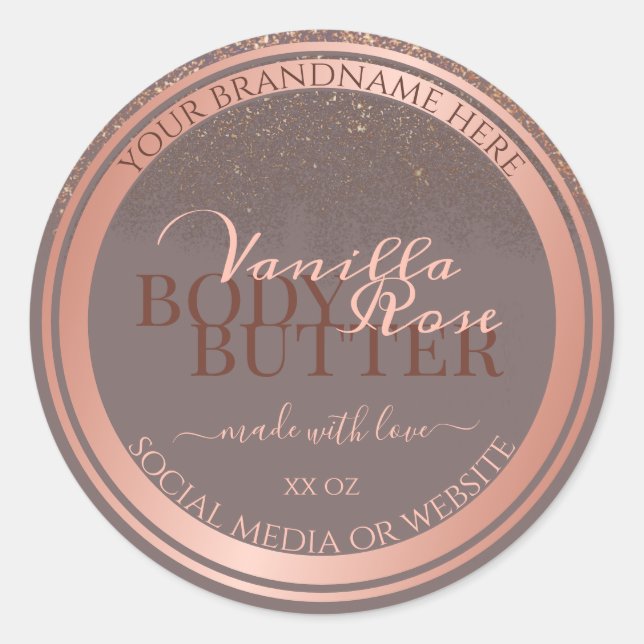 Noble Gray Product Packaging Labels Rose Gold (Front)