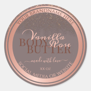 Noble Gray Product Packaging Labels Rose Gold