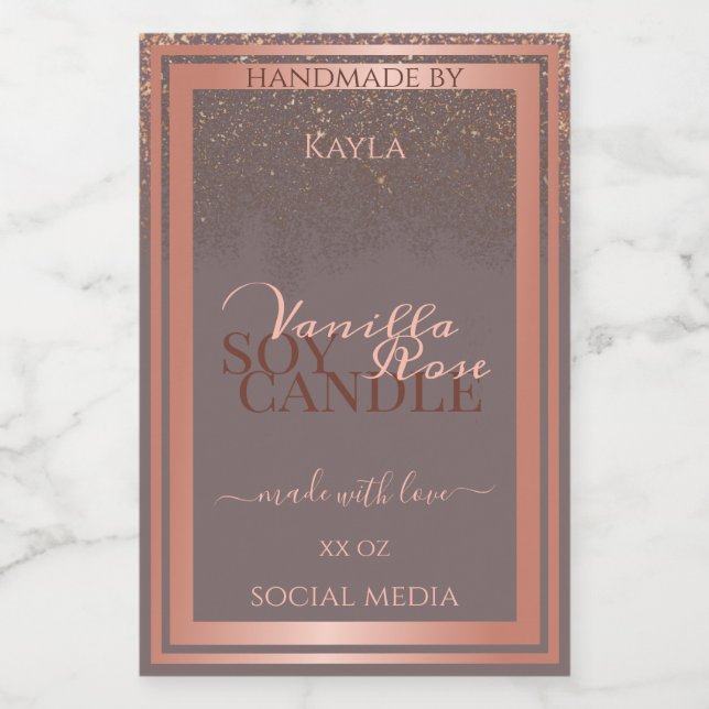 Noble Gray Product Packaging Labels Rose Gold (Single Label)