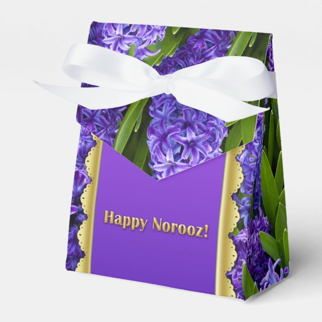 Noble Happy Norooz Hyacinths - Favor Box Tent (Front Side)
