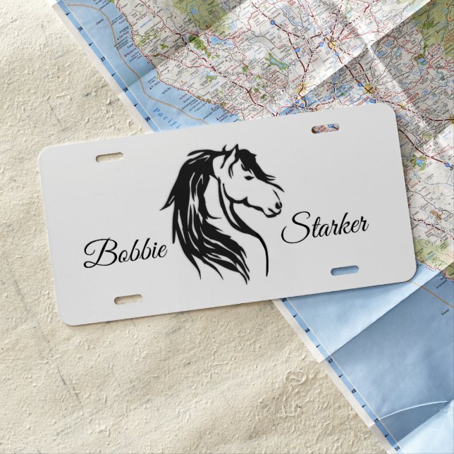 Noble Horse Head Personal License Plate (In Situ)