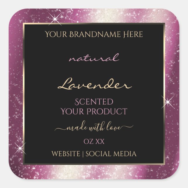 Noble Lavender Sparkle Glitter Frame Product Label (Front)