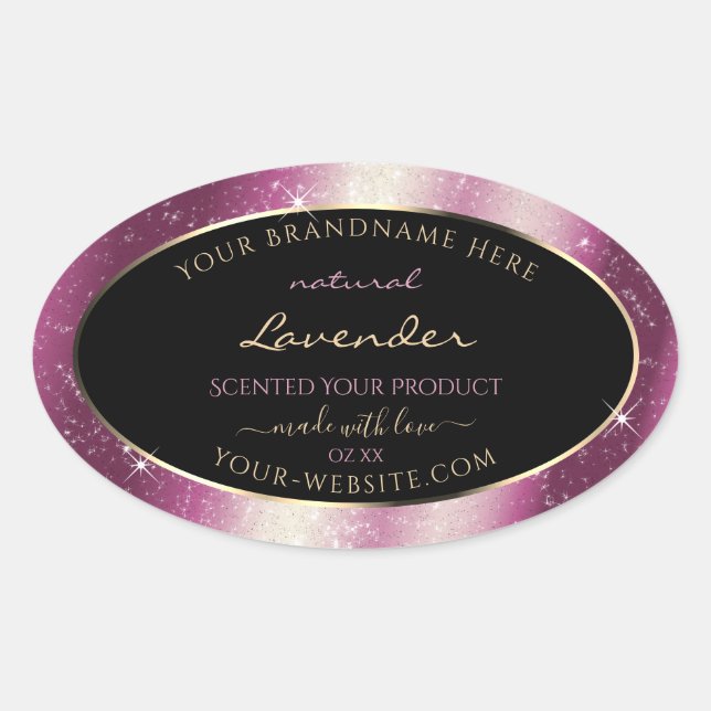 Noble Lavender Sparkle Glitter Frame Product Label (Front)