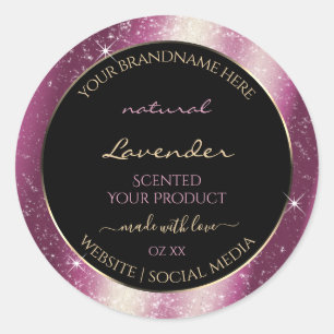 Noble Lavender Sparkle Glitter Frame Product Label