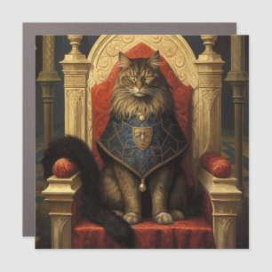 Noble Maine Coon Cat Throne Art Print Car Magnet