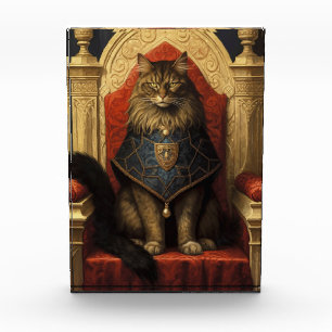 Noble Maine Coon Cat Throne Art Print Photo Block