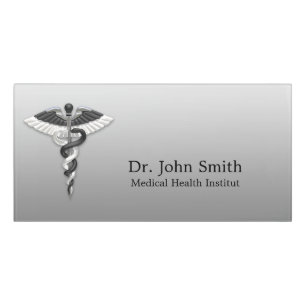 Noble Medical Elegant Black White Caduceus Classy Door Sign