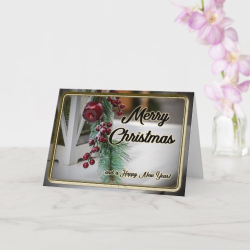 Noble Merry Christmas with romantic decoration Card