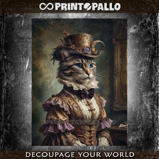 Noble Milady Cat in victorian elegant dress Tissue Paper (Creator Uploaded)