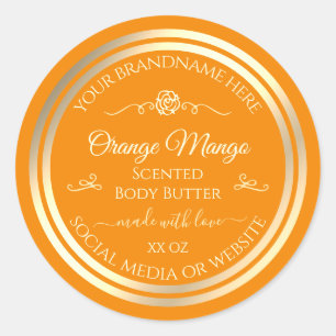Noble Orange Product Label Gold Frame Vintage Rose
