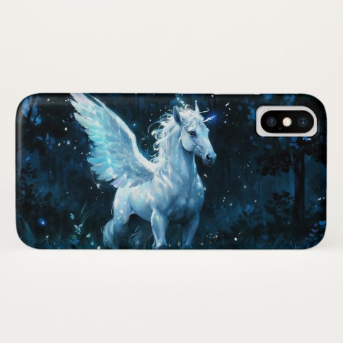 Noble Pegasus in a Midnight Glade iPhone X Case
