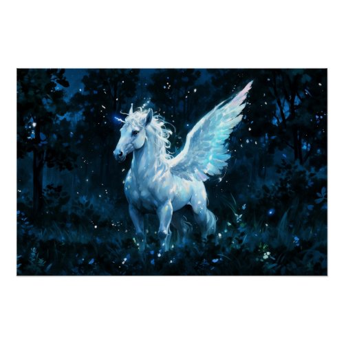 Noble Pegasus in a Midnight Glade