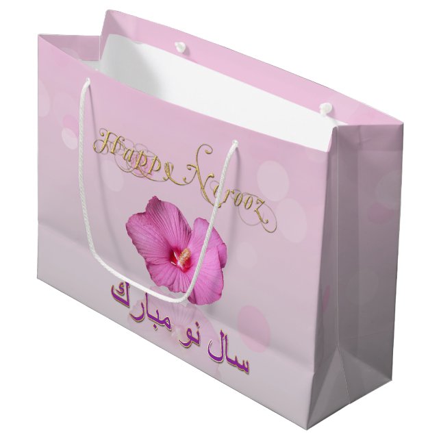 Noble Persian New Year Bloom - Large Gift Bag (Front Angled)
