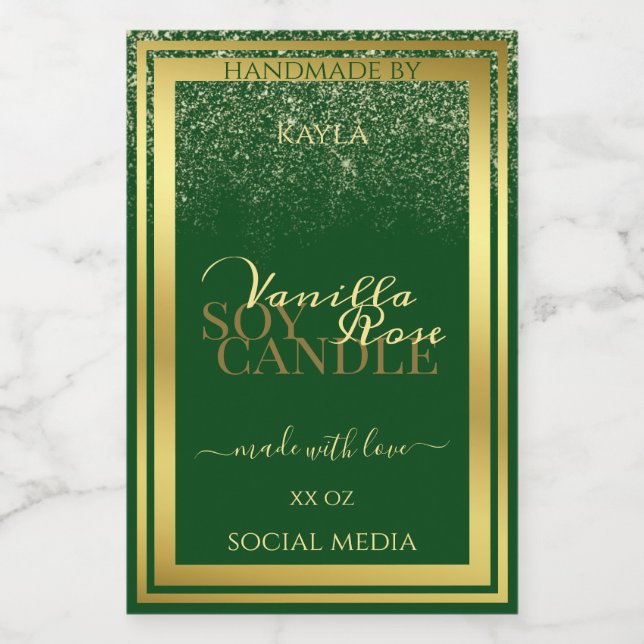 Noble Product Packaging Labels Dark Green and Gold (Single Label)