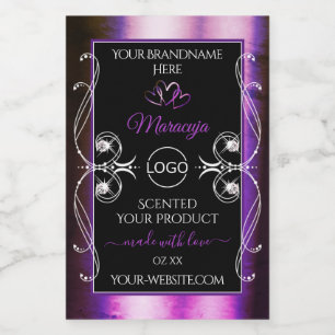 Noble Purple Black Product Label Diamonds Add Logo