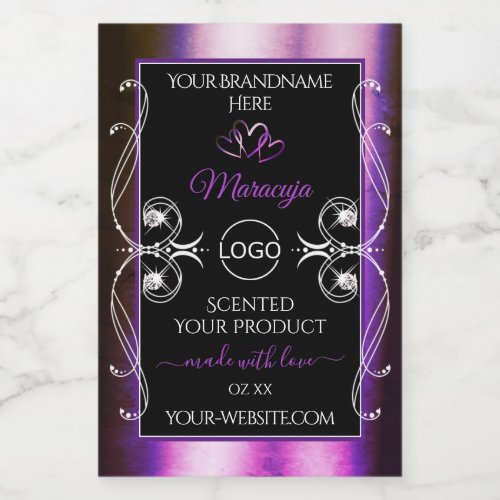 Noble Purple Black Product Label Diamonds Add Logo